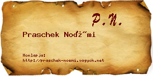 Praschek Noémi névjegykártya